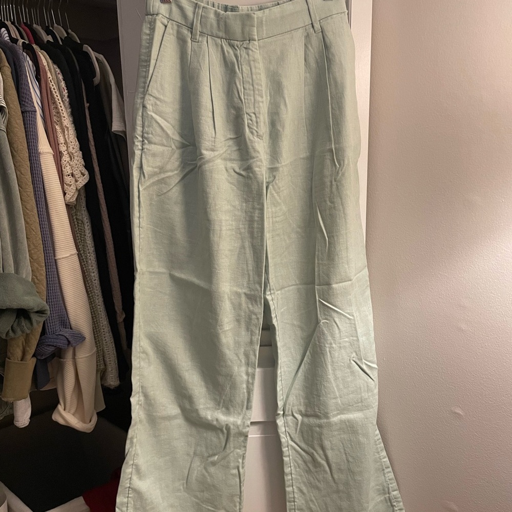 Abercrombie & Fitch Mint Linen Trousers
